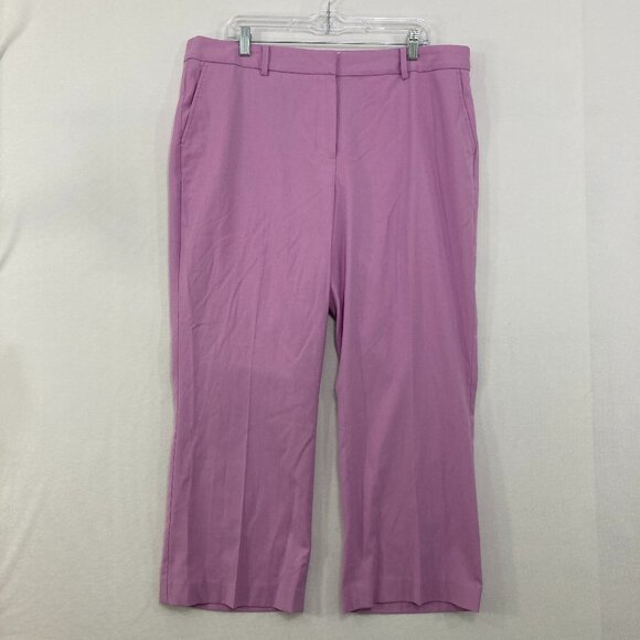New Talbots size 16 Pink Purple Flare Kick Crop Pants Preppy Office Work - Picture 3 of 12